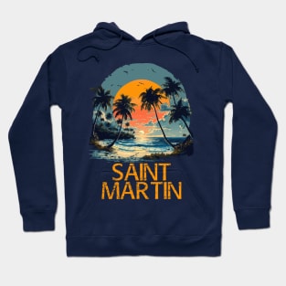 Saint Martin Sunset (with Orange Lettering) Hoodie